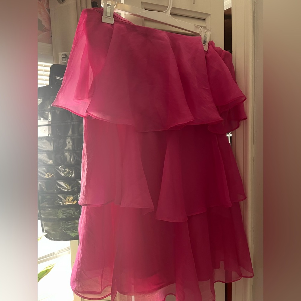 Pink Strapless Ruffle Dress - Picture 4 of 5